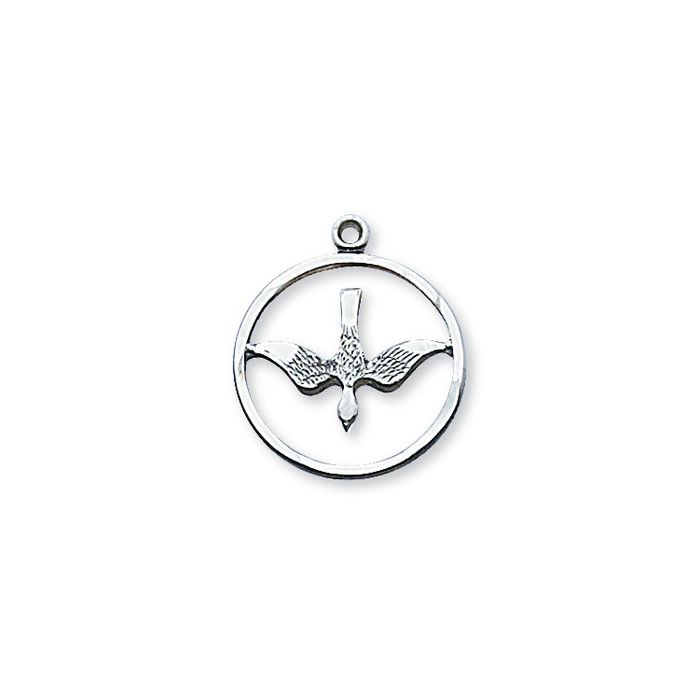 Sterling Silver Holy Spirit Medal w/ 18" Chain