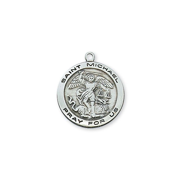 Sterling Silver St. Michael Medal w/ 18" Chain