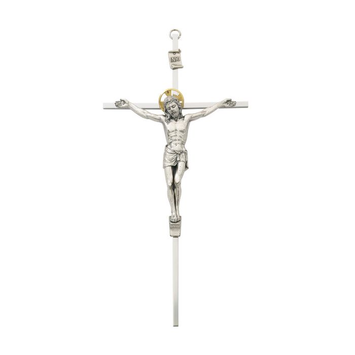 10" All Silver Crucifix