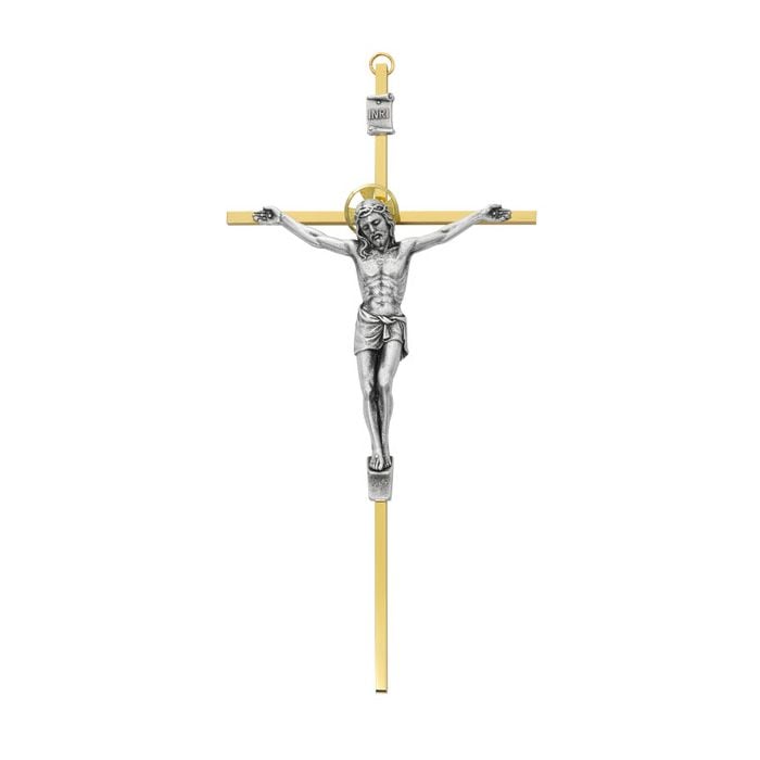 10" Tutone Brass Crucifix