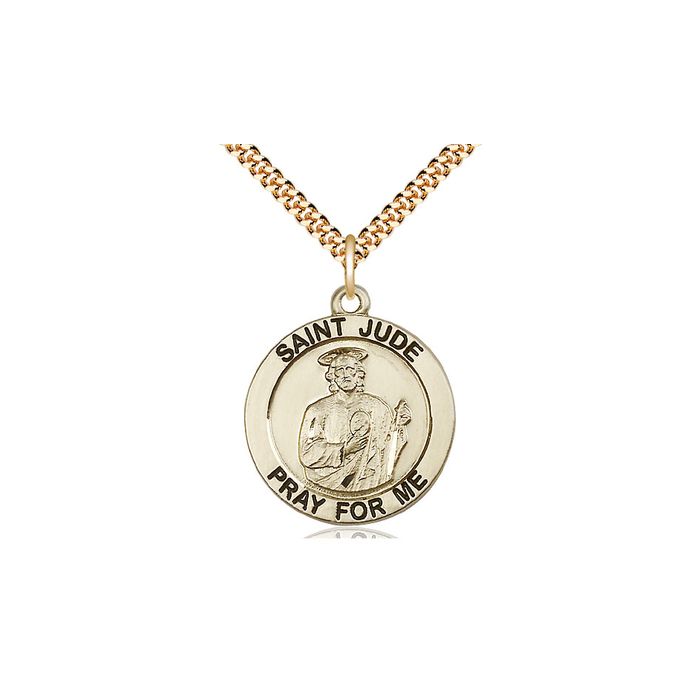 14 KT GF St Jude Medal w/ 24" Chain