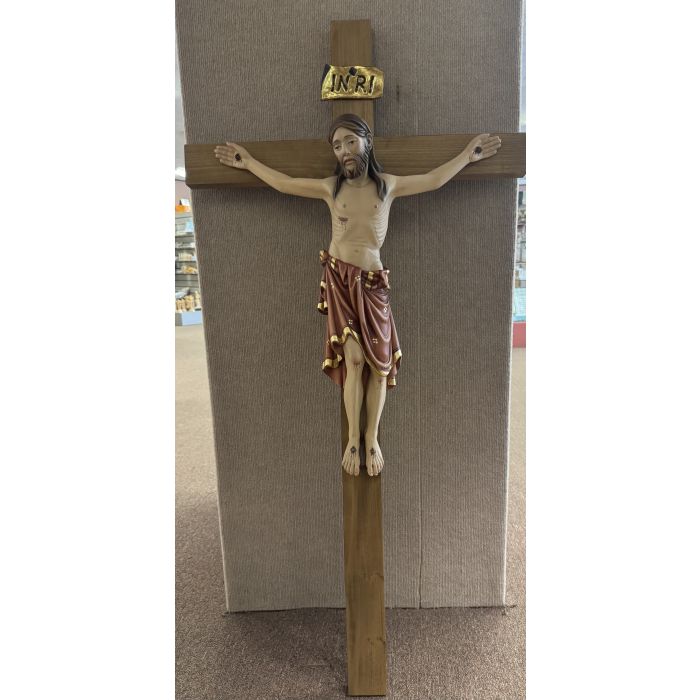 49" Pastel Finish Wood Crucifix w/ 24" Corpus