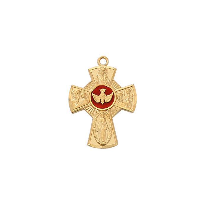 4Way Gold Over SS Holy Spirit Medal