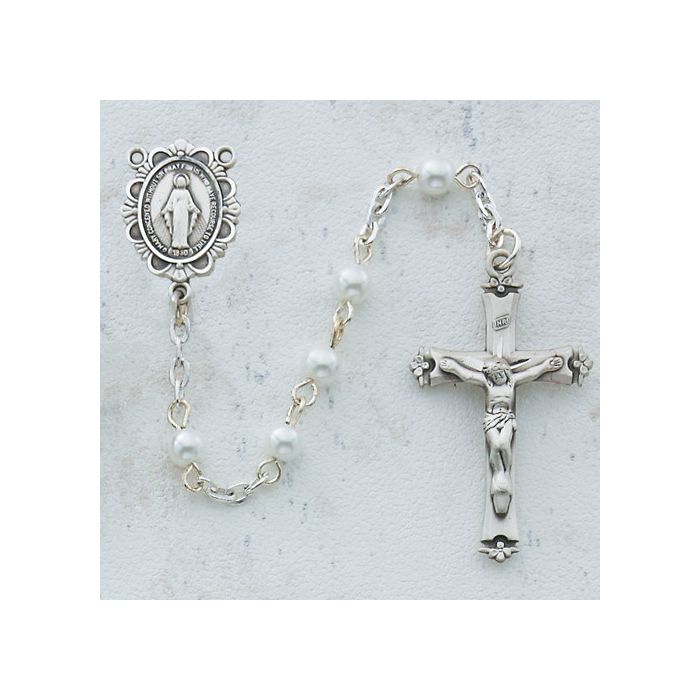 5mm White Pearl Rosary