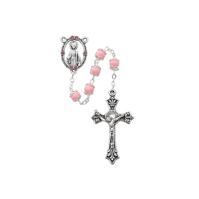 6mm Capped Pink Rosary