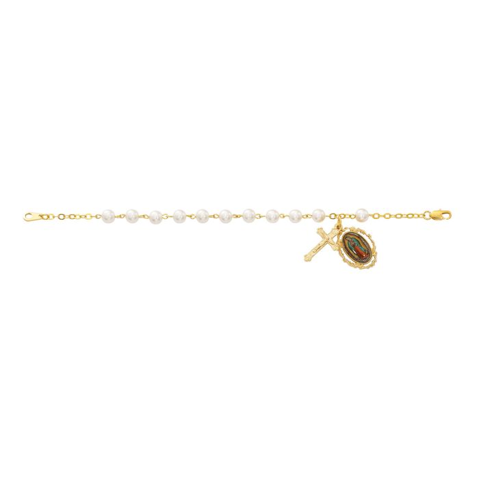 7.5" Gold OL Guadalupe Pearl Bracelet</li>