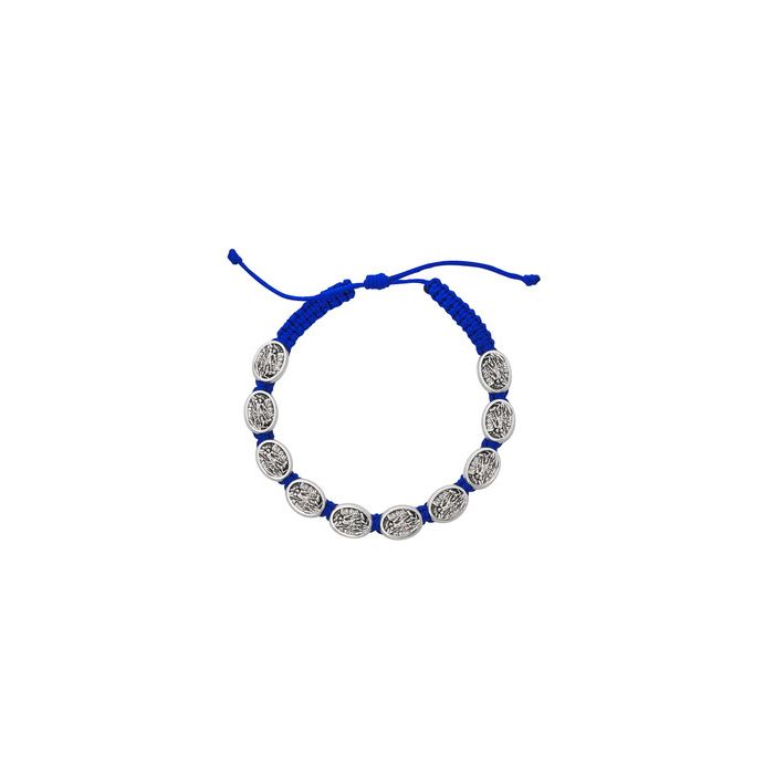 Blue Corded St Michael Bracelet