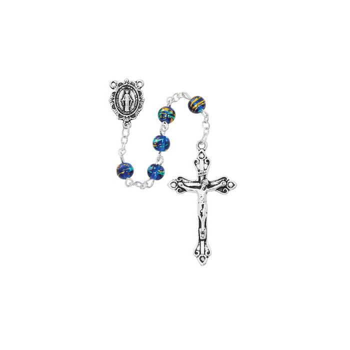 Blue Multi-Color Rosary