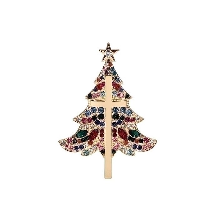 Christmas Cross Tree Pin