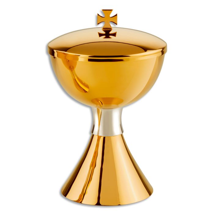 Covered Ciborium #2251 in Gold and Silver Plated Brass