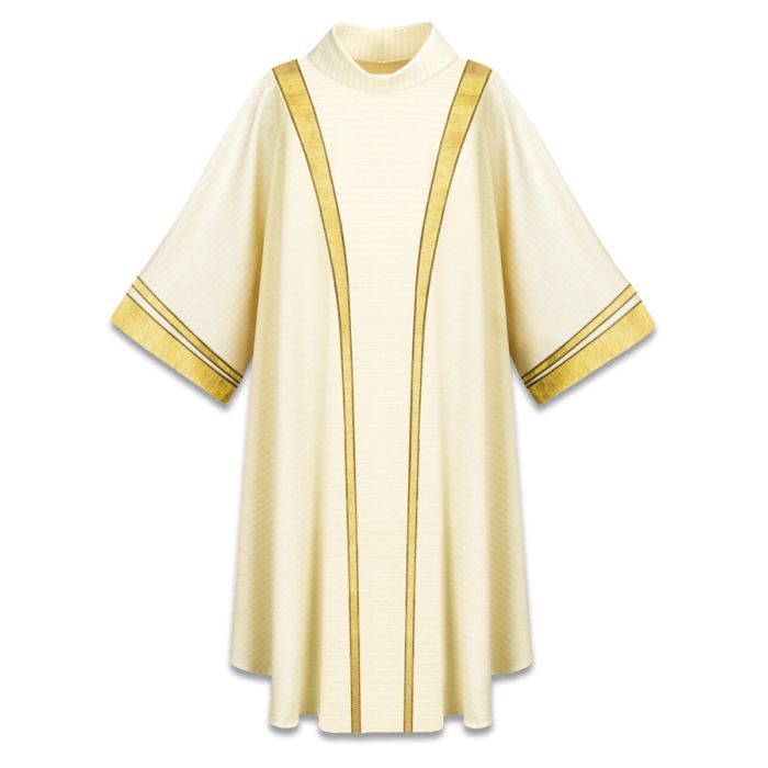 Dalmatic #7-5343, White Cantate with Applique
