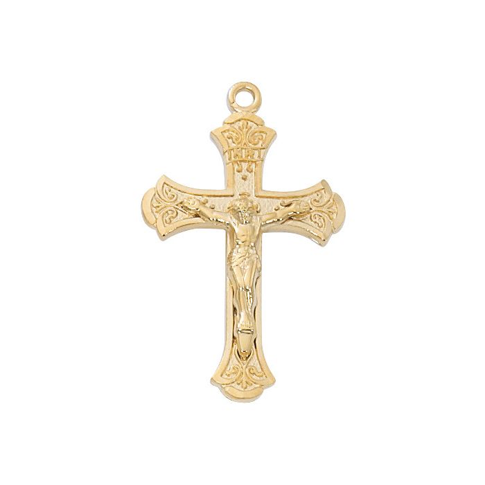 Gold over SS Crucifix w/18" Chain