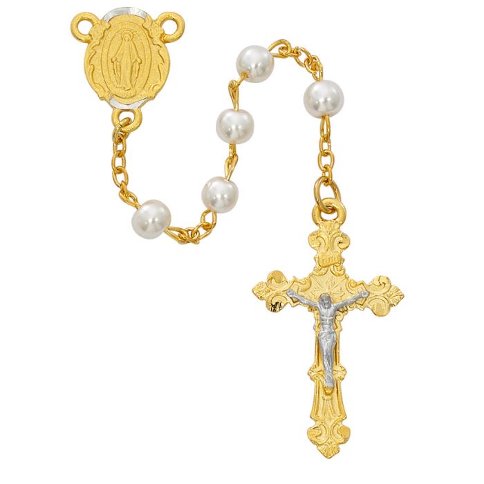 GP Two-Tone Pearl Rosary
