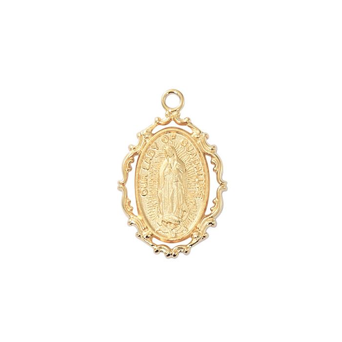 G/SS OL Guadalupe Medal on 18" Chain