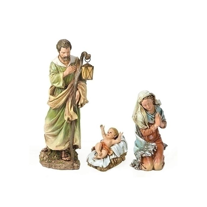 HOLY FAMILY 27" 3 PC COLOR, RESIN