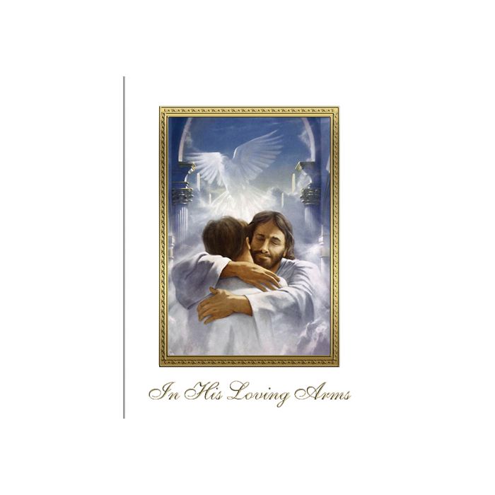 In His Loving Arms Mass Card