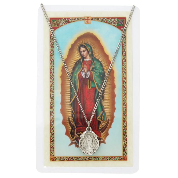 OL Guadalupe Medal on Prayer Card