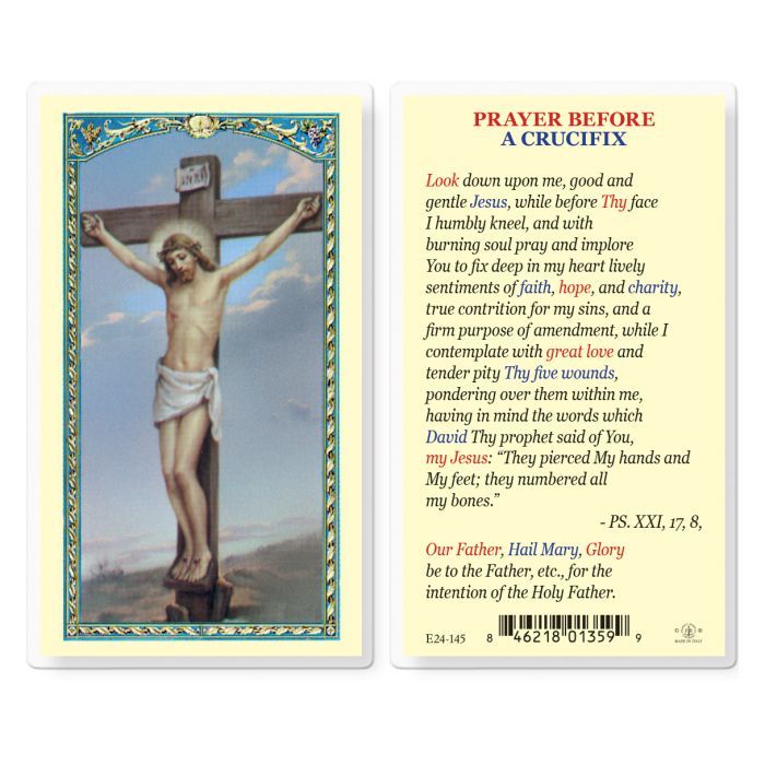 Prayer Before A Crucifix Holy Card