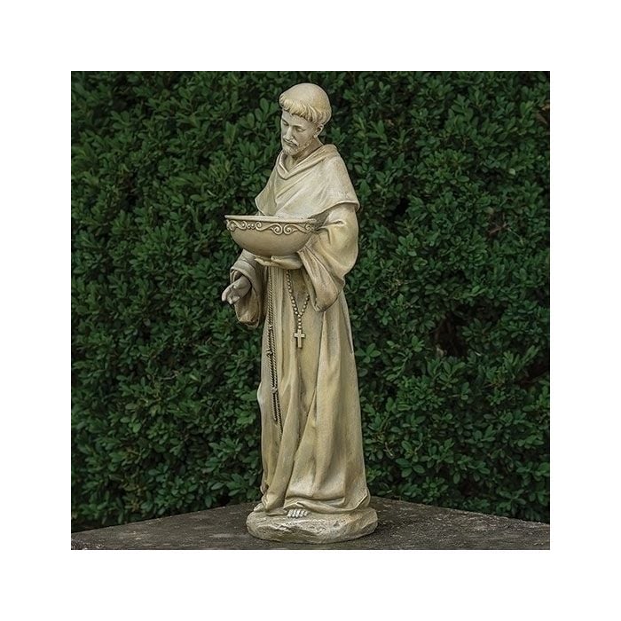 Solar St. Francis Birdbath Garden Statue #47445