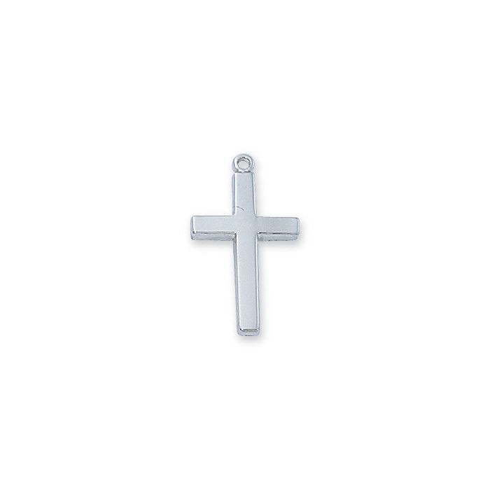 SS Cross Plain w/18" Chain