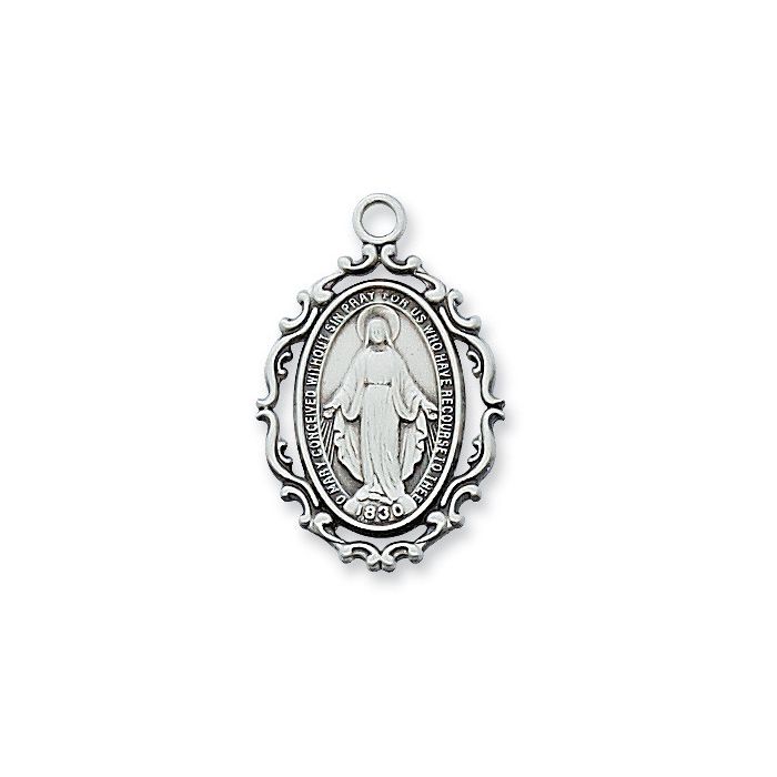SS Miraculous Medal 18" Chain