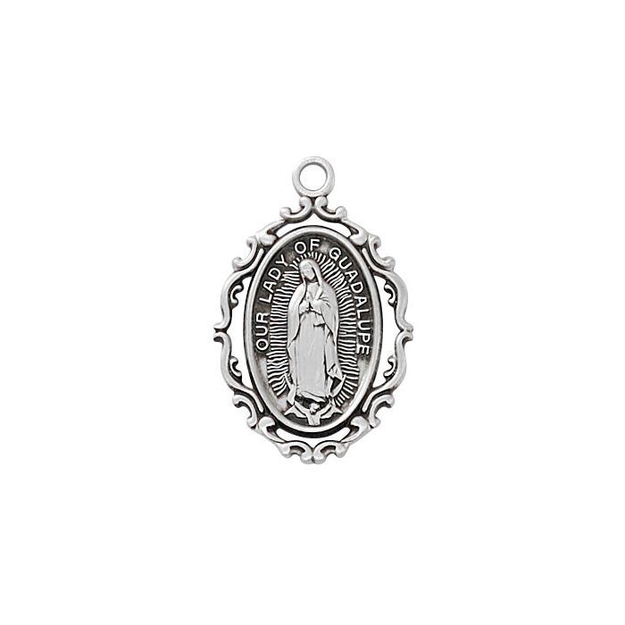 SS OL Guadalupe Medal on 18" Chain