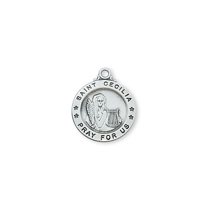 SS St. Cecilia w/18" Chain