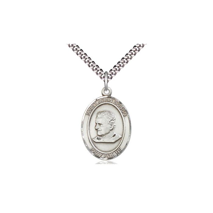 SS St John Bosco Pendant w/ 24" Chain