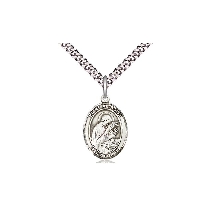 St. Aloysius Sterling Silver Medal w/ 24" Chain
