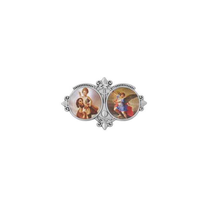 St. Christopher/St. Michael Auto Visor Clip