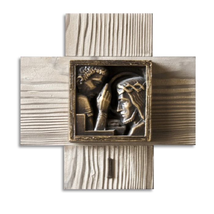 Stations of the Cross #1326, Bronze Panels Wooden Crosses