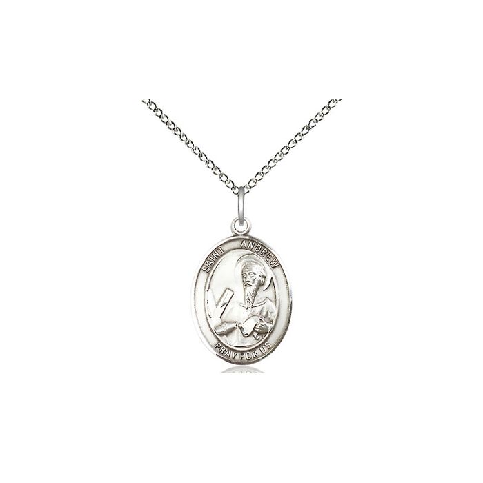 Sterling Silver St. Andrew the Apostle Medal w/ 18" Chain