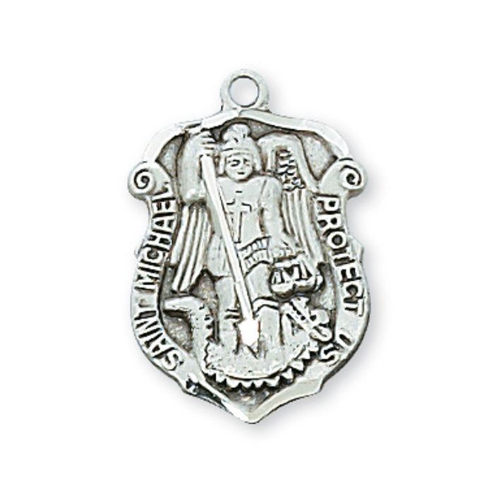 Sterling Silver St. Michael Medal w/ 18" Chain