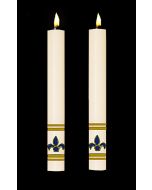 Blue Fleur de Lis Altar Candles