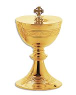 Covered Ciborium #5201, Gold Plated Brass