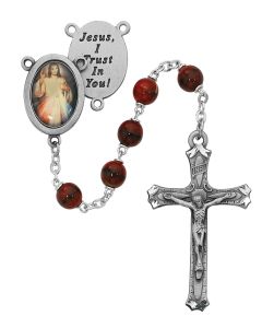 7mm Red Divine Mercy Rosary