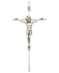 10" All Silver Crucifix