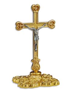 12-Inch Altar Crucifix #61AC93S,  High Polish Gilt Bronze