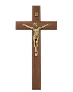 12 Walnut Beveled Crucifix