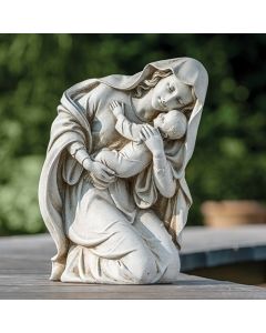 13.5" Kneeling Madonna & Child Garden Statue