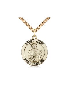 14 KT GF St Jude Medal w/ 24" Chain