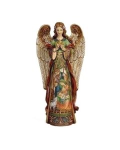 15.75" ANGEL HOLDING STAR W/ NATIVITY