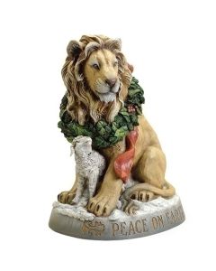 19.25" LION & LAMB PEACE ON EARTH FIG