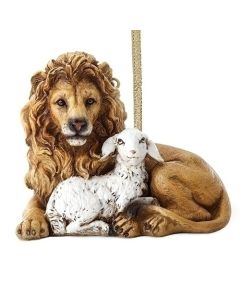 3" LION & LAMB ORNAMENT