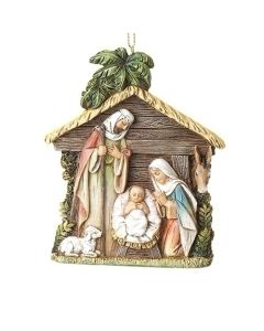 4" HOLY FAMILY STABLE ORNAMENT