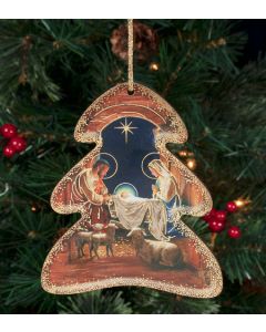 4.5" Holy Family Wood Tree Ornament