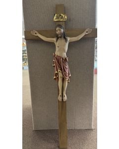 49" Pastel Finish Wood Crucifix w/ 24" Corpus