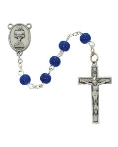 6mm Blue First Communion Rosary