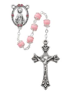 6mm Capped Pink Rosary