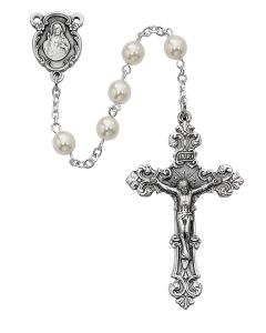 6mm Pearl Glass Rosary